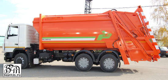 Мусоровоз с задней загрузкой МКЗ-33009-02 с портальным погрузчиком (новое название МК-3444-10) Мусоровоз с задней загрузкой МКЗ-33009-02 с портальным погрузчиком (новое название МК-3444-10)
