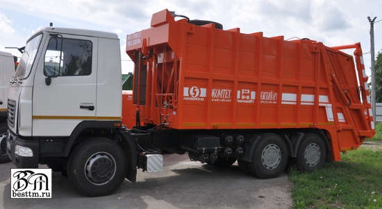 Мусоровоз с задней загрузкой МКЗ-33004 (новое название МК-3443-10) с портальным погрузчиком Мусоровоз с задней загрузкой МКЗ-33004 (новое название МК-3443-10) с портальным погрузчиком