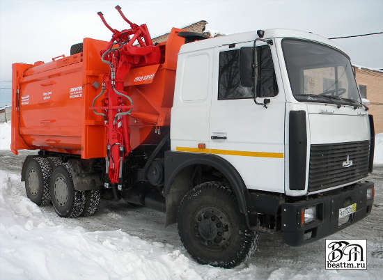 Мусоровоз с боковой загрузкой МКМ-33007 (новое название МК-3454-10) с маятниковой плитой Мусоровоз с боковой загрузкой МКМ-33007 (новое название МК-3454-10) с маятниковой плитой