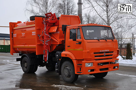 Мусоровоз с боковой загрузкой МКМ-4607 (новое название МК-4454-05) с маятниковой плитой Мусоровоз с боковой загрузкой МКМ-4607 (новое название МК-4454-05) с маятниковой плитой